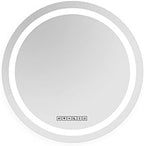 LED Round Bathroom Mirror, Wall Mounted Vanity Makeup Mirror with Anti Fog, Dimmable Touch Button, Adjustable Color Temperature, Memory Function 28 Inch by Fab Glass and Mirror