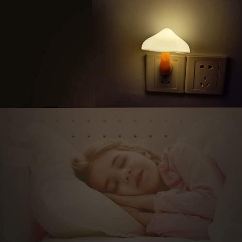 AUSAYE Sensor LED Night Light Plug in Wall Lamp, Energy Saving NightLight Cute Mushroom Night Lights for Adults Kids Bedroom,Bathroom,Toilet, Stairs, Kitchen,Hallway Corridor Warm White