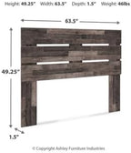 Signature Design by Ashley Neilsville Butcher Block Panel Headboard, Queen, Brown