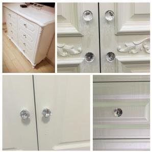 10 Pcs 30mm Silver Plated Base Diamond Shape Crystal Glass Cabinet Knob Drawer Knob Pull Handle Used for Kitchen, Dresser, Door, Cupboard (Purple)