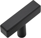 1 Pack Black Cabinet Knobs - Sqaure Bar Cabinet Pulls Matte Black Knobs for Kitchen Drawer Stainless Steel Dresser Pulls for Kitchen Hardware 2in Length Single Hole