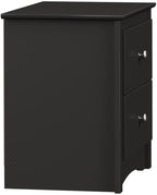 Prepac Sonoma Traditional Nightstand Side Table with 2 Drawers, Functional 2-Drawer Bedside Table 16" D x 23.25" W x 21.75" H, Black, BDC-2422