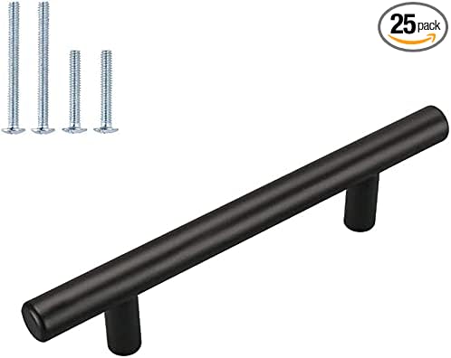 homdiy 25Pack 4.5in Cabinet Handles Black Kitchen Cabinet Pulls Drawer Pulls for Dresser Drawers