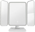 Vanity Mirror Pro, Trifold Led Makeup Mirror, Aristoparis Makeup Mirror, Glisera Makeup Mirrors, Glisera Smart Mirror with Lights,LED Trifold Vanity (White)