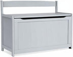 Melissa & Doug Toy Chest, Wooden Toy Storage Box with Safety-Hinged Lid, Kids Toys Storage Organizer for Playroom, Bedroom, & Montessori Classroom Furniture for Boys & Girls Ages 3+, Gray
