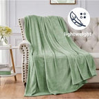 Walensee Fleece Blanket Plush Throw Fuzzy Lightweight (Twin Size 60x80 Sage Green) Super Soft Microfiber Flannel Blankets for Couch, Bed, Sofa Ultra Luxurious Warm and Cozy for All Seasons