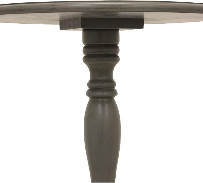 Decor Therapy Simplify Round Pedestal Accent Side Table, Chic & Compact MDF Furniture for Traditional Stylish Spaces - Black - (15" x 15" x 24")