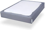 Box Spring Cover Full Size, Alternates for Bed Skirt, Smooth and Elastic Woven Material Wrap Around 4 Sides of The Box Spring, Wrinkle & Fading Resistant, Washable, Dustproof, Grey