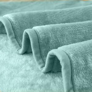 Soft Travel Size Throw for All Season Warm Fuzzy Microplush Lightweight Thermal Fleece Summer Autumn Fall Winter Spring Blankets for Bed Couch Sofa,50x60 Inches,Sage Green