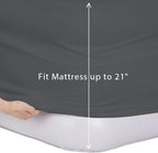 Bedecor Air Bed Sheets for Mattress Cover Removable Bed and Elastic Band Super Soft and Breathable & Deep up to 21" Dark Gray Full