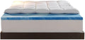 Sleep Innovations Dual Layer 4 Inch Memory Foam Mattress Topper, Queen Size, Medium Support, 2 Inch Cooling Gel Memory Foam Plus 2 Inch Pillow Top Cover