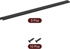 uxcell Cabinet Finger Edge Pull, 5pcs 600mm / 23.62" Aluminum Alloy Back Mount Hidden Cabinet Pulls Concealed Handle for Home Kitchen Drawer Cabinet, Black