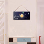 Personalized Outer Space Sign Spacesolar System Themed Decor For Kids Room Nursery Door Art Décor For Little Man Cave,Custom Name Sun Earth Planet Wall Decor Decorative Plate for Boys Bedroom