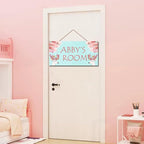 Personalized Sign, Cute Deer Sign, David's deer Flowers Kids Room Custom Name Door Wall Decor, Floral Nursery Art Plate For Boys Room Girls Bedroom Little Man Cave