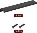 uxcell Cabinet Finger Edge Pull, 8pcs 200mm / 7.87" Aluminum Alloy Back Mount Hidden Cabinet Pulls Concealed Handle for Home Kitchen Drawer Cabinet, Black