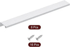 uxcell Cabinet Finger Edge Pull, 8pcs 300mm / 11.81" Aluminum Alloy Back Mount Hidden Cabinet Pulls Concealed Handle for Home Kitchen Drawer Cabinet, Silver