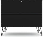 Manhattan Comfort Rockefeller 3 Drawer Dresser for Bedroom Storage, Nursery, Closet, Living Room, Entryway, TV Stand for Screens up to 32 Inches, Anti-Tip Kit Included, Set of 1, Black