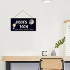 Personalized Astronaut Sign Custom Name Decoration Exquisite Decorative Signs for Kids Room Wall Art Decor Outer Space Themed Decor Nursery Decor For Boys Room