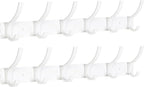 Coat Rack Wall Mount, Coat Hook Wall Mount, Wall Hooks for Hanging, Hat Rack for Walls, Coats Hanger with 12 Hook, Towel Hooks for Bathrooms (2 Pack, White)