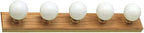 Design House 500215 5 Strip Light Contemporary Dimmable for Bathroom, Bedroom, Makeup Vanity, Honey Oak