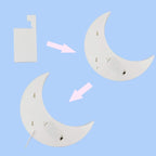 Pooqla Decorative LED Crescent Moon Marquee Sign - Moon Marquee Letters LED Lights - Nursery Night Lamp Gift - Ramadan Decorations for Home(White)