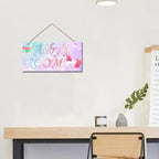 Personalized Signs Unicorn Sign, Unicorn Canvas Wall Art for Teen Girls Room Boys Bedroom Nursery, Cute Dreamworld Kids Room Birthday Party, Bathroom, Playroom