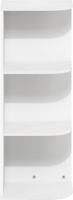 Furinno PASIR Book Shelf, 3-Tier Corner Bookshelf, Open Shelves Bookcase 9.3" x 12" x 31.5", for Living Room, Bedroom, Home Office, White