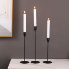 Denique Candlestick Holders 2 Sets, 6 PCS Matte Black Taper Candle Holders, Candlestick Holders Set for Table Centerpiece Vintage Modern Candle Holders for Home Wedding Decoration