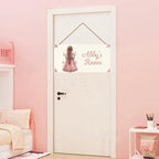 Personalized Name Cute Girls Sign For Girls Room Baby Nursery Door Wood Plaque Hanging Wall Art Decor For Kids Bedroom Nursery Home Garden Yard Wall Club