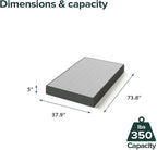 ZINUS 5 Inch Twin WonderBox(TM) Smart Box Spring, Quick Assembly Mattress Foundation, Durable Metal Frame, Grey