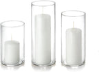 Yummi Set of 36 Slim Pillars and Cylinder Vases - White