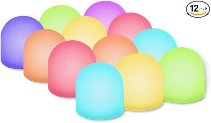 Novelty Place Color Changing Mini Nightlight, Multicolor LED Mood Lighting - Night Light for Bedroom, Bathroom, Living Room - Battery Powered (Pack of 12)