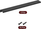 uxcell Cabinet Finger Edge Pull, 5pcs 300mm / 11.81" Aluminum Alloy Back Mount Hidden Cabinet Pulls Concealed Handle for Home Kitchen Drawer Cabinet, Black