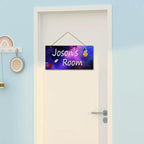 Personalized Signs Astronaut Sign Customized Signs Door Decoration Exquisite Decorative Signs For Boys Room Custom Name for Kids Room Wall Art Decor Outer Space Themed Decor Rocket Nursery Decor
