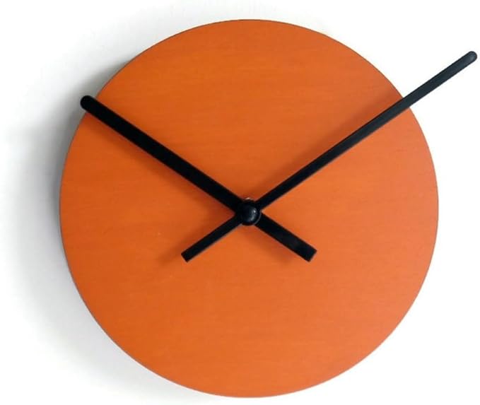 Small Round Wooden Wall Clock Minimalist Scandinavian Design Silent Non Ticking Quartz Movement Modern Yellow Poplar Wood for Kitchen Bedroom Office