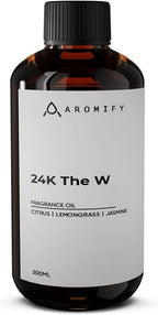 24K The W Diffuser Oil, 6.7 FL Oz, 200 mL, Luxury Hotel Scent for Home, Bathroom, Spa & Office, Hotel Aroma, Natural Essential Oil, Citrus & Lemongrass.