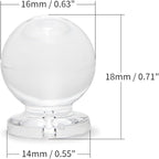 MroMax 6pcs Tiny Pull Handle Round Acrylic Mini Knob 16mm Diameter Clear Shiny Knob Cute Decoration for Jewelry Box, Gift Case and Makeup Box