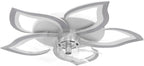 Low Profile Ceiling Fan with Lights,110v Modern Dimmable Flower Shape, Remote Control/app Control,Timing 6 Gear Speeds Fan Ceiling Lamp.