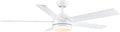 YUHAO 60 Inch White Ceiling Fan with Light and Remote Control.Noiseless,Dimmable,3CCT,6 Speeds Reversible, DC Ceiling Fans for Indoor or Covered Outdoor