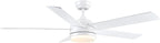 YUHAO 60 Inch White Ceiling Fan with Light and Remote Control.Noiseless,Dimmable,3CCT,6 Speeds Reversible, DC Ceiling Fans for Indoor or Covered Outdoor