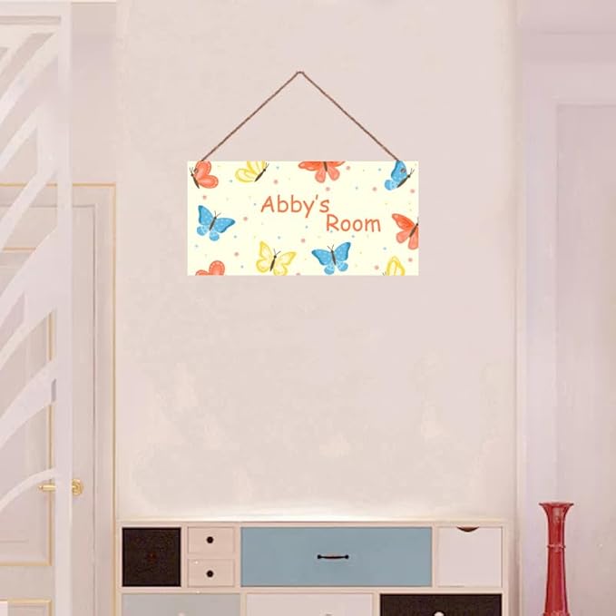 Personalized Sign Vintage Wall Decor For Kids Room Butterfly Decoration Nursery Decor Party Decorations For Little Man Cave Wall Art Decor For Boys Room Girls Bedroom