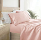 Linen Market Double-Brushed Patterned Microfiber California King Sheet Set 4 Piece – Oeko-TEX Certified Ultra Soft & Wrinkle-Free - 16" Deep Pocket Sheets Easy Care Cal-King Size - My Heart Pink