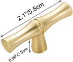 10pcs Cabinet Knobs Single Hole,Bamboo Shape Kitchen Cupboard Dresser Closet Drawer Door Handles Pulls Gold