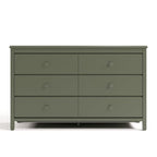 Storkcraft Alpine 6-Drawer Dresser (Olive) – GREENGUARD Gold Certified, Green Dresser for Bedroom, Kids & Nursery Storage Drawers, Safety Interlocking Drawers, Pre-Installed Tracks, Kids Bedroom