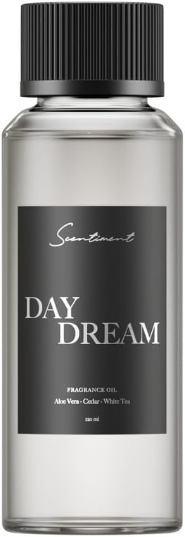 Scentiment Diffuser Oil - Day Dream | Inspired by Luxury Five Star Hotel White Tea Scent | Aromatherapy Home Fragrance| Luxurious Scent with Notes of Aloe Vera, Cedar, White Tea (120 mL)