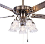 Clear & Frosted Ceiling Fans Light Covers Glass Shade, Transitional Style Replacement Glass Shade with Standard 2-1/8" Fitter Size, 4-4/5" high x 5" Diameter, Pack of 4