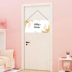Personalized Signs Watercolor Painting Sign For Kids Room Custom Name Door Flowers Wall Art Decor for Little Man Cave Floral Nursery Art Plate For Boys Room Girls Bedroom