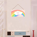 Personalized Signs Rainbow Wall Hanging Plaque Sign Magic Rainbow Sign For Girls Room Door Decor Baby Nursery Home Art Décor For Kids Room Little Man Cave