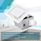 Tech Drive Very-Quiet 70 CFM, 2.0 Sone Bathroom Ventilation and Exhaust Fan With LED light 4000K 600LM(70CFM),Ceiling Mounted Fan,Easy to Install