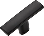 1 Pack Black Cabinet Knobs - Curved Cabinet Pulls Matte Black Knobs for Kitchen Drawer Solid Dresser Hardware 1-3/4 Inch Length Single Hole